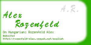 alex rozenfeld business card